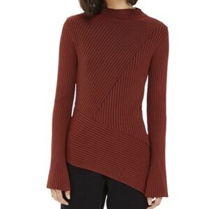 Topshop asymmetrical mock neck top